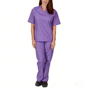 Tops de manga corta + Pantalones Scrub Set con cuello en V Bolsillos Tops de lujo cómodos para enfermeras de salón de belleza - Product Image 6