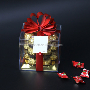 Caja de Regalo Cuadrada de Acrílico Transparente para Dulces, Caja de Dulces de Lucite para Niña, para <span class=keywords><strong>Bautizo</strong></span> - Product Image 3