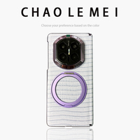 Étui de téléphone en cuir véritable pour Huawei Mate X7, avec anneau magnétique rotatif, protection d'écran intégrée anti-chute