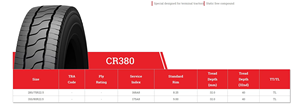 ยางรถบรรทุกหนักแบบเรเดียลรุ่นใหม่ 310/80R22.5 CR380 - Product Image 3