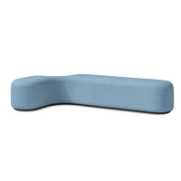 Ensemble de canapés modulaires en tissu bleu pour bureau, avec éponge haute densité et structure en acier, design moderne, pour salon, usage commercial, hôtel
