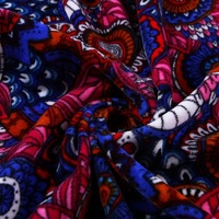 Échantillon gratuit tissé 100% polyester style ethnique paisley imprimé velours 5000 tissu textile pour vêtements indiens et housse de canapé