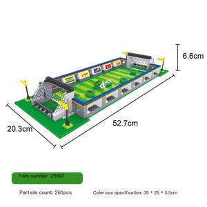 Set blok bangunan MOC tangkai mikro edukasi lapangan sepak bola mainan sepak bola perakitan plastik untuk anak-anak 2025 produsen - Product Image 4