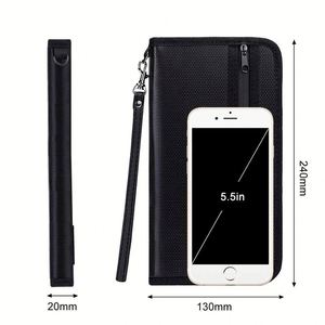 OEM Portable Black Passport <b>Bag</b> with Zipper Fire and Water Resistant Customized for Storing <b>Documents</b> Money Coins Certificates - Product Image 3