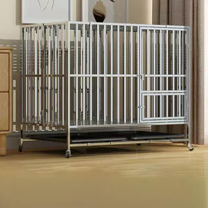 Gabbia per Cani Pieghevole da Interno 108*70*96cm, Antiurto in Acciaio Inox e Plastica con Vassoio in Plastica - Product Image 1