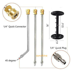 Nettoyeur de Surface pour lavage de voitures, outil de nettoyage sous-chariot, <span class=keywords><strong>balai</strong></span> à <span class=keywords><strong>eau</strong></span> pour lave-linge à pression avec 3 pièces de baguettes d'extension, 15x16 pouces - Product Image 5