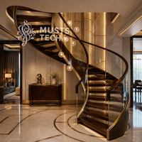 Escalier Courbé de Luxe Moderne Qualité Supérieure pour Projets OEM ODM