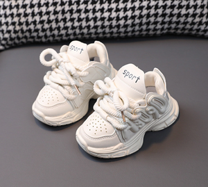 Nouvelles baskets épaisses à semelle épaisse de couleur unie pour enfants, garçons et filles, antidérapantes, à semelle souple, chaussures de sport pour bébés, résistantes à l'usure - Product Image 6