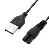 Câble d'alimentation USB à 8 broches, 1 m, fil de cuivre pur, adapté aux rasoirs électriques, tondeuses à cheveux, coupe-cheveux, câble de charge USB pour rasoir