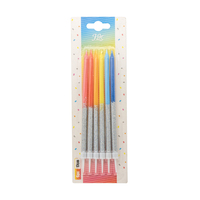 Bougies d'anniversaire sans fumée à paillettes dégradées en gros pour les fêtes de Pâques et du Nouvel An, bâtonnets décoratifs pour gâteaux