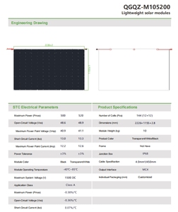 Módulo BIPV ligero y flexible de 520W, fabricantes de paneles fotovoltaicos para exteriores de media célula TUV, soporte fotovoltaico, ventas, diseño fotovoltaico solar - Product Image 6