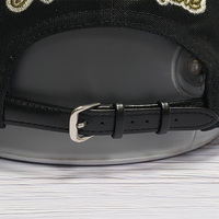 Casquette Snapback à 5 Panneaux Non Structurée à Bord Plat avec Logo Personnalisé Haut de Gamme en Cuir Ajustable avec Boucle