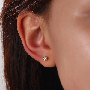 Orecchini a stella a cinque punti in argento 925 di lusso da donna con Zirconia impreziosito da gioielli ipoallergenici regalo elegante <span class=keywords><strong>cielo</strong></span> notturno - Product Image 2