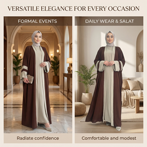 Conjunto de Ropa de Oración en Dos Tonos Café para una Cobertura Diaria Serena - Product Image 4