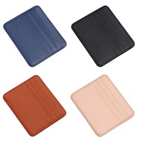 Dompet Kartu Kulit PU Slim Custom Grosir Tanpa Penutup, Logo Multi-Printing, Bentuk Gelombang, Kartu Nama Bisnis yang Dipersonalisasi
