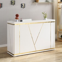 Comptoir de réception commercial simple et moderne en MDF pour magasin de vêtements, salon de beauté, boutique de thé au lait