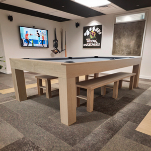 Nhà Máy Bán Hàng Trực Tiếp Chất Lượng Cao Tùy Chỉnh 9 Bóng Phong Cách Hồ Bơi Bảng 7ft 8ft <span class=keywords><strong>9ft</strong></span> Bàn Bida Với Rắn Chân Gỗ Và Đầu Một Slate - Product Image 2