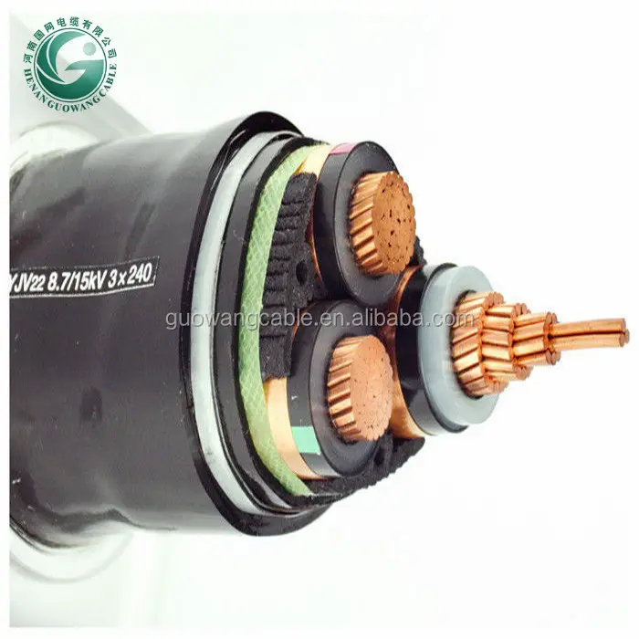 11kV 33kV 240 300 500 630 מ"מ רבוע אחד core XLPE SWA STA משוריינת PVC נחושת כבל חשמל