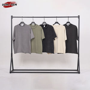 Camiseta de Verano para Hombre, Estilo Vintage, 100% Algodón, 275G, con Dobladillo, Lavada, Batik, Holgada, Lisa, de Manga Corta - Product Image 2