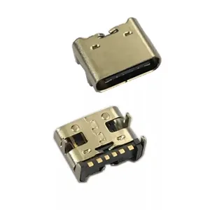 Copper shell USB Adapter TYPE C 6Pin female SMT connector socket