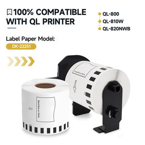 Compatible con <span class=keywords><strong>Brother</strong></span> DK-2251 DK-22251, Cinta de Papel Térmico Continua de 62 mm x 15,24 m, Negra/Roja sobre Blanca, para Impresoras de Etiquetas <span class=keywords><strong>QL</strong></span> - Product Image 2