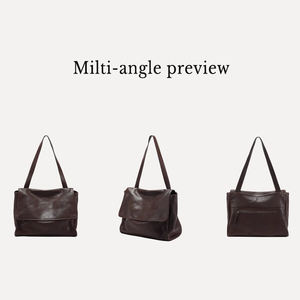 Bolso de Mano de Cuero Genuino para Mujer, Nuevo Modelo 2026, Piel de Vaca de Primera Capa, Estilo Retro, Gran Capacidad, para Viajes Diarios, Bandolera, Bolso Cruzado, Tipo Postal - Product Image 4