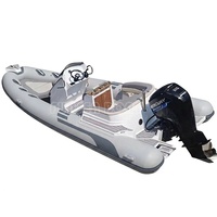 Bateau semi-rigide 580 noir en Hypalon PVC, bateau pneumatique sportif, yacht stable, léger, coque en fibre de verre, option moteur hors-bord