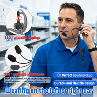ABBREE Headset Earpiece PTT 2 Pin Profesional Audio Jernih Aksesori Walkie Talkie untuk BF-888S UV-5R 5RM Penggunaan Online Wasit