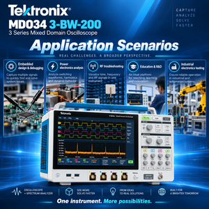 Osciloscopio de Dominio Mixto Tektronix MDO34 3-BW-200 de 200MHz y 4 Canales, Analizador de 2.5GS/s y 1GHz, Pantalla Táctil, Resolución de 8 Bits - Product Image 3
