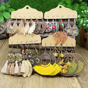 Bohemian Fashion Jewelry Sets <b>Tassel</b> <b>Earrings</b> Alloy Antique Bronze Plated Women's Party Style 2022 - Product Image 1