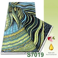 Tissu Organza Africain Biologique Doré de Haute Qualité, Imprimé Nigérian, 6 Yards, Poids Moyen, pour Robes Femme, Fille et Garçon, 100% Coton