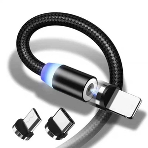 3 en <span class=keywords><strong>1</strong></span> USB magnético de <span class=keywords><strong>1</strong></span> M o 2M <span class=keywords><strong>Cable</strong></span> de carga USB de teléfono para iOS micro tipo C de Nylon del cargador del teléfono celular - Product Image 6