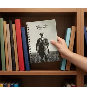 Carnet A5 Be Online Ataturk Série Spéciale, 160 pages, couverture rigide, logo personnalisé, papier ligné PU, mini carnet pour l'école/le bureau - Product Image 2