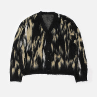 Cardigan en mohair de créateur personnalisé Pull pour homme Tricots flous Veste d'hiver à manches longues Pull en mohair tricoté sur mesure pour homme