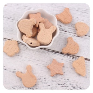 <span class=keywords><strong>Perles</strong></span> en <span class=keywords><strong>bois</strong></span> de hêtre bio Xiximi, formes adorables : lapin, fleur, cœur, étoile – Accessoires DIY pour jouets de dentition et attaches-sucettes - Product Image 2