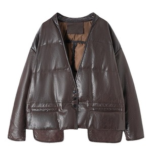 901 Nouveaux produits 2025 Manteau en duvet de canard <span class=keywords><strong>blanc</strong></span> haut de gamme Col en V Peau de mouton cirée à l'huile Veste en duvet pour femmes - Product Image 5