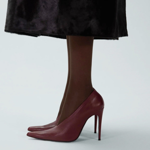 Escarpins sexy à bout pointu pour femmes, grande taille 45, à talons hauts, sandales découpées, coupe large, motif zèbre - Product Image 1