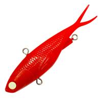 Umpan Pancing Buatan TPE Vibes 95mm Treble Hooks Lead Head Fork Tail Soft Vibe