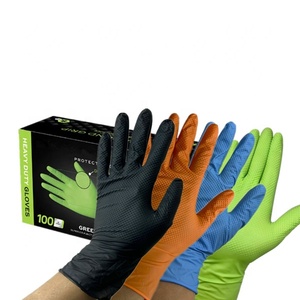 Industrial Heavy Duty 8mil M 8.0g Diamond <strong>Grip</strong> Texture Durable Thick <strong>Green</strong> Black Blue Orange Disposable Nitrile <strong>Gloves</strong> - Product Image 1