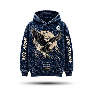 Sweat à capuche pour homme Long Mission Industry, fermeture éclair, coupe décontractée, hiver, 100% coton, doublure en polaire respirante - Product Image 4