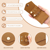 Mini étui de voyage pour bijoux, organiseur de bijoux enroulable de voyage avec bouton-pression pour bagues, boucles d'oreilles, clous d'oreilles, colliers, sac cadeau