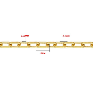 Chaîne en or véritable 14 carats plaqué or, chaîne en forme de trombone, longueur en mètres, largeur de 2,4 mm, chaînes allongées, vente en gros, chaînes brutes pour bricolage - Product Image 6