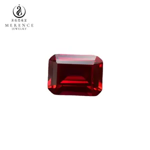 Penjualan Langsung Pabrik Perhiasan Merence Potongan Mesin Brilian Bentuk Zamrud Sintetis Batu Permata Korundum Longgar #8 Ruby