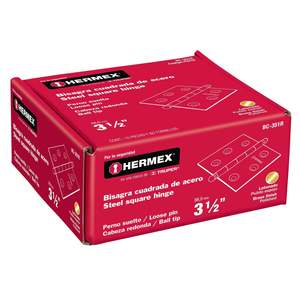 BC-351R Hermex 3-1/2 'cerniera quadrata ottone-placcato in acciaio rotondo per mobili - Product Image 1