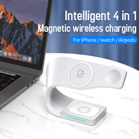 Support de charge magnétique sans fil 3-en-1 à succès – Charge rapide QC3.0 Type-C 15W pour montre connectée, téléphone portable et écouteurs (pour bureau)