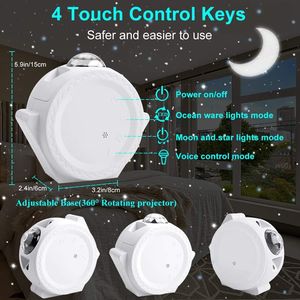 App contrôle 6 couleurs maison planétarium étoile <span class=keywords><strong>projecteur</strong></span> Laser LED veilleuse lampe de Table USB interrupteur tactile lumière ambiante pour chambre - Product Image 4