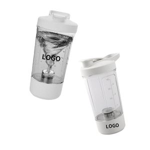 Custom Logo Electric <b>Shaker</b> Personal Use White Portable Automatic Gym Protein <b>Shaker</b> <b>Bottle</b> with Lid - Product Image 1