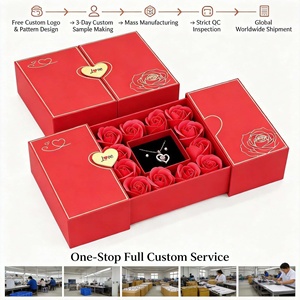 Lussuosa Scatola Regalo per Gioielli Personalizzata Rossa a Doppia Porta con Chiusura Magnetica a Cuore per San Valentino Mercato USA - Product Image 6
