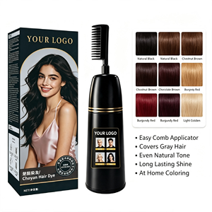 Crème colorante capillaire permanente à base d'extraits végétaux, longue durée, avec pinceau intégré, prix usine, qualité professionnelle - Product Image 1
