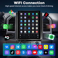 Accesorios de Pantalla de Radio Estilo Tesla de 12.1 Pulgadas, Snapdragon 665 para Ford F150 2015-2021, CarPlay Inalámbrico, IPS DSP, 8+128GB, Cámara